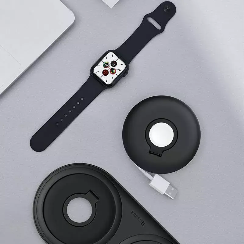 Organizador Baseus para cargador de Apple Watch ACSLH-01 — negro, soporte para puck de carga magnética