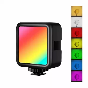 Lámpara LED RGB Puluz PU560B — brillo y temperatura de color ajustables para iluminación fotográfica y de vídeo