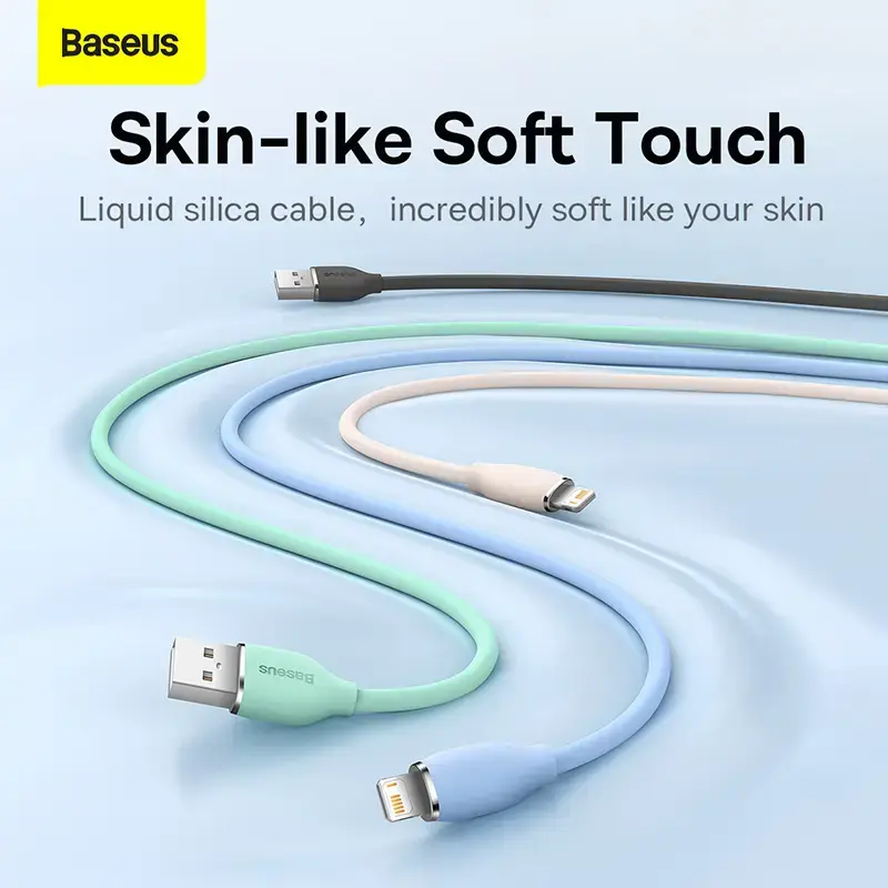 Cable de datos USB 2.0 Baseus Jelly Lightning a USB-A 1,2 m, negro