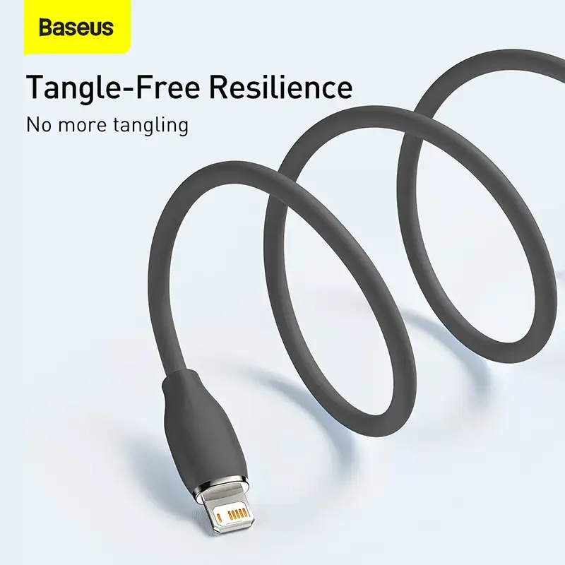 Cable de datos USB 2.0 Baseus Jelly Lightning a USB-A 1,2 m, negro