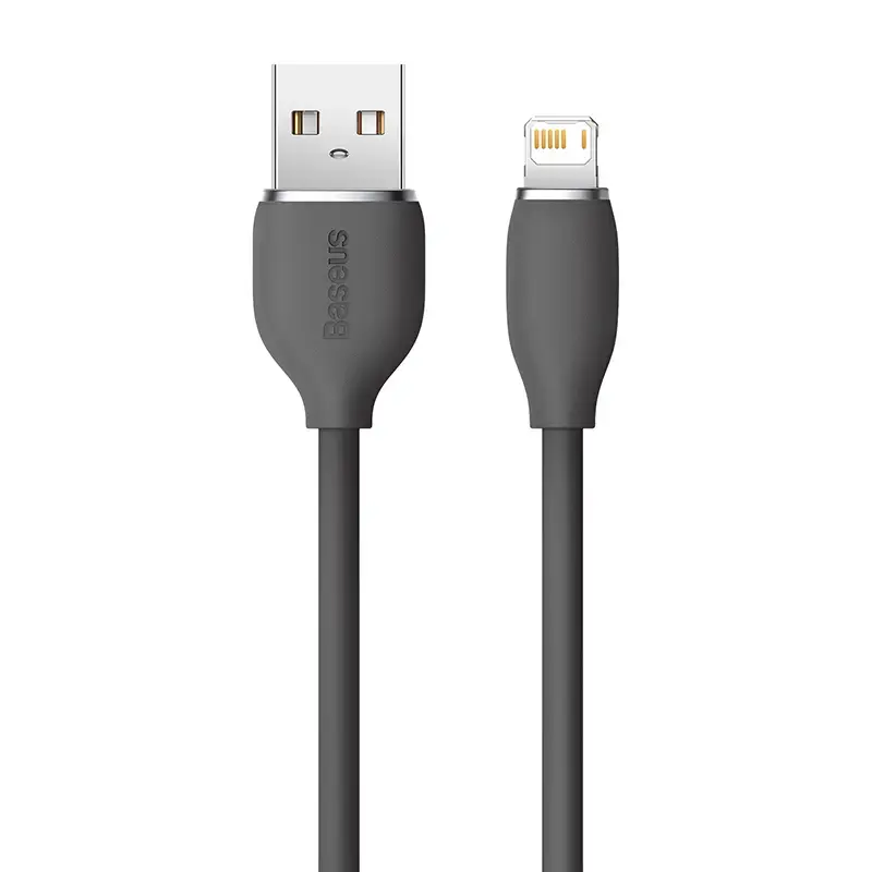 Cable de datos USB 2.0 Baseus Jelly Lightning a USB-A 1,2 m, negro
