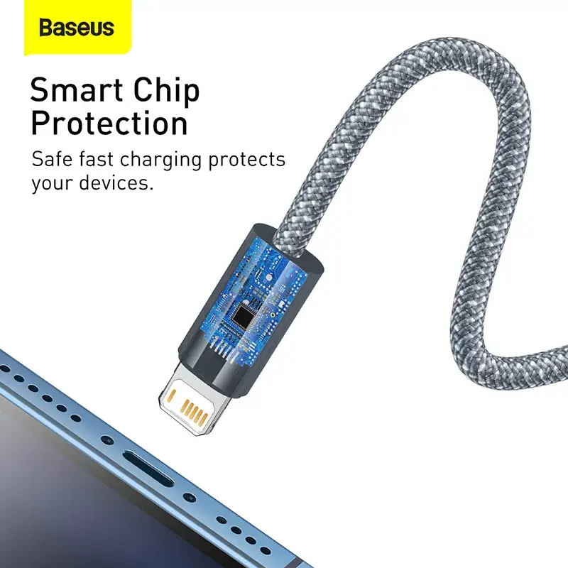 Cable Baseus Dynamic 2 m gris Lightning a USB-A