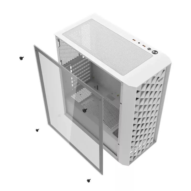 Caja de ordenador Darkflash DK351, blanca, con 4 ventiladores RGB