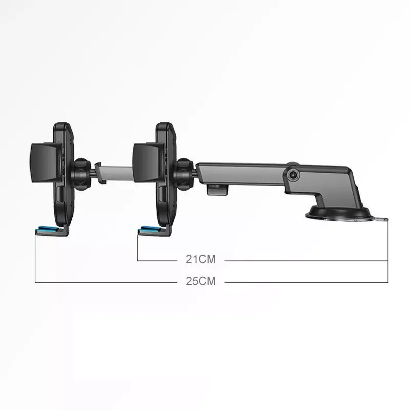 Joyroom JR-OK3 soporte de coche para teléfono con brazo telescópico extensible para salpicadero y parabrisas, giro de 210°, 4–6,7 pulgadas, negro