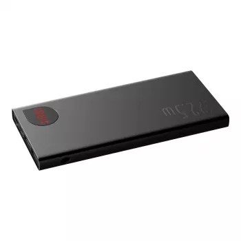 Batería externa Baseus Powerbank Adaman Metal, iones de litio 10000mAh, 2xUSB, USB-C, Lightning, MicroUSB 22,5W (negro)