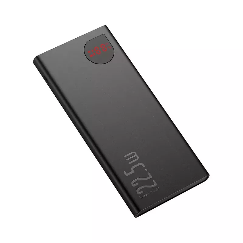 Batería externa Baseus Powerbank Adaman Metal, iones de litio 10000mAh, 2xUSB, USB-C, Lightning, MicroUSB 22,5W (negro)