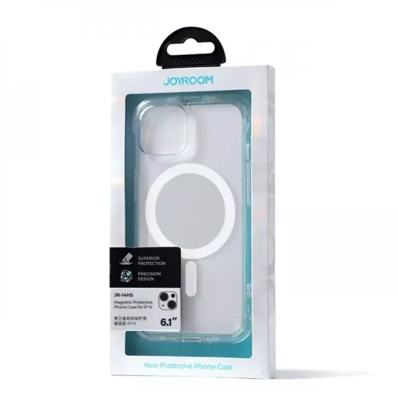 Funda protectora transparente magnética Joyroom JR-14H5 para iPhone 14 MagSafe con anillo magnético, carcasa clara