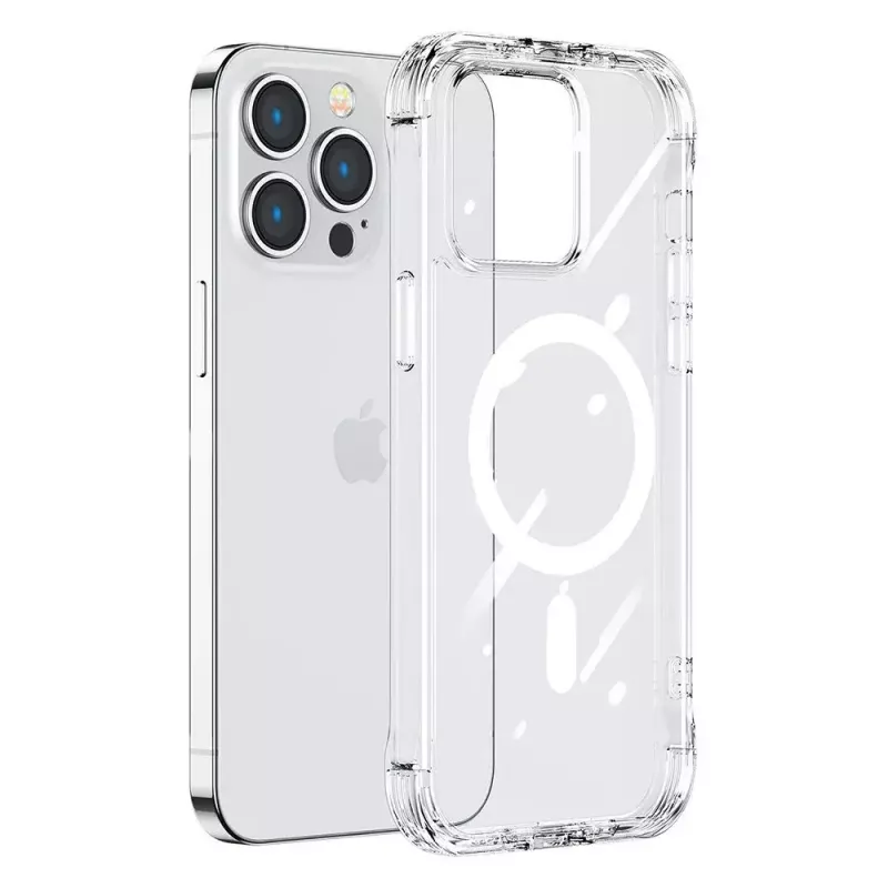 Funda protectora transparente magnética Joyroom JR-14H5 para iPhone 14 MagSafe con anillo magnético, carcasa clara