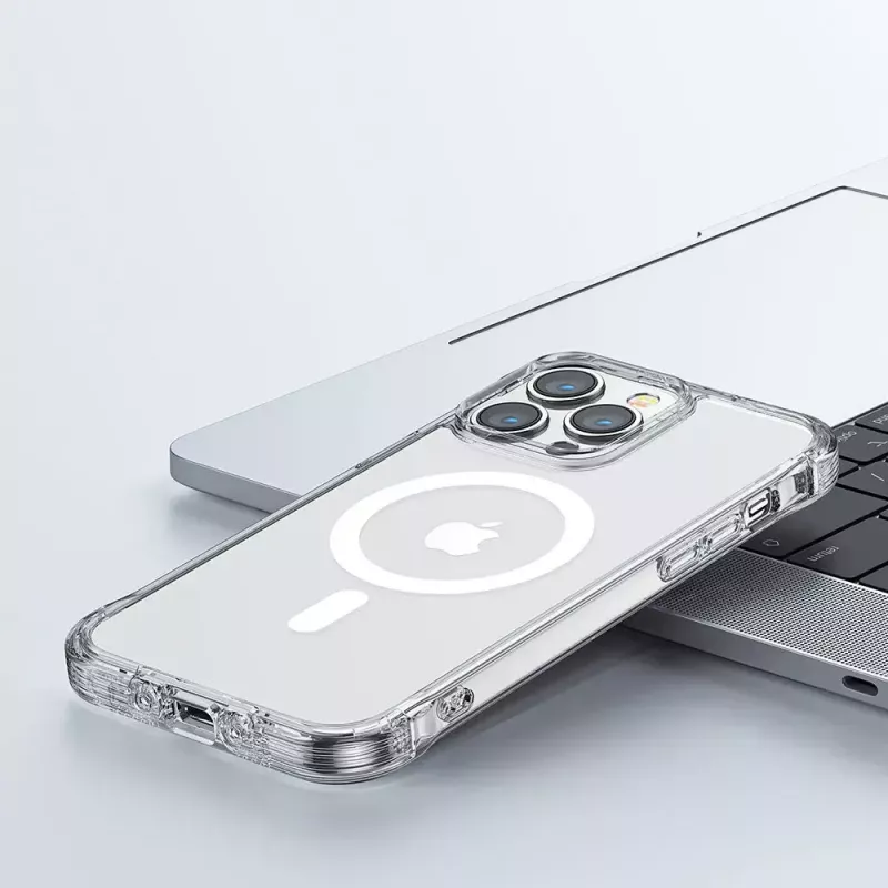 Funda protectora transparente magnética Joyroom JR-14H5 para iPhone 14 MagSafe con anillo magnético, carcasa clara