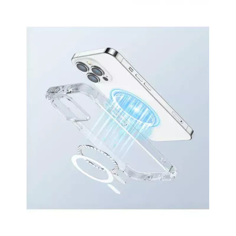 Funda protectora transparente magnética Joyroom JR-14H5 para iPhone 14 MagSafe con anillo magnético, carcasa clara
