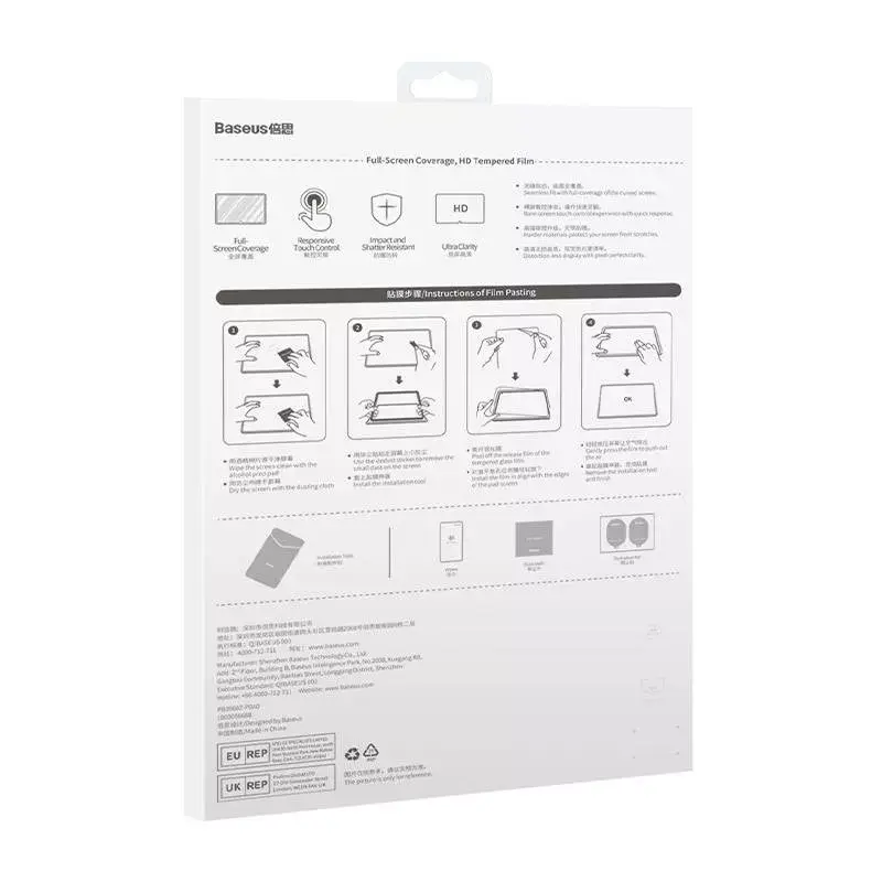 Protector de pantalla de cristal Baseus Crystal para Huawei MatePad Pro 11 — templado 0,3 mm