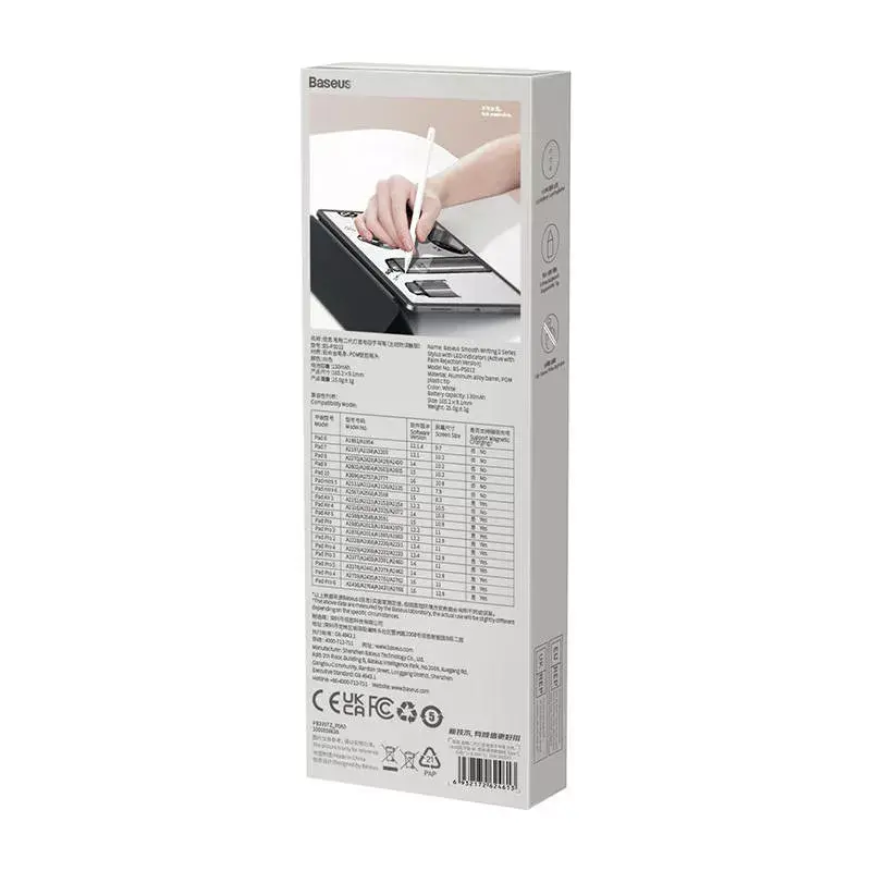 Lápiz táctil Baseus SXBC060402 Active con indicadores LED — blanco