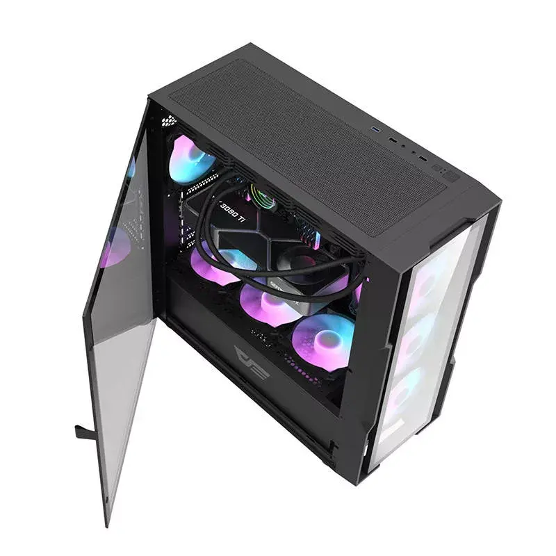 Caja de ordenador Darkflash DK431 Glass, ATX, negra