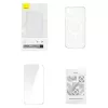 Funda magnética transparente Baseus para iPhone 13, transparente, con protector de pantalla de cristal templado