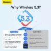 Adaptador Bluetooth mini Baseus BA07 para PC, USB 5.3 receptor dongle Bluetooth inalámbrico - negro