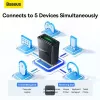 Adaptador Bluetooth mini Baseus BA07 para PC, USB 5.3 receptor dongle Bluetooth inalámbrico - negro