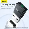 Adaptador Bluetooth mini Baseus BA07 para PC, USB 5.3 receptor dongle Bluetooth inalámbrico - negro