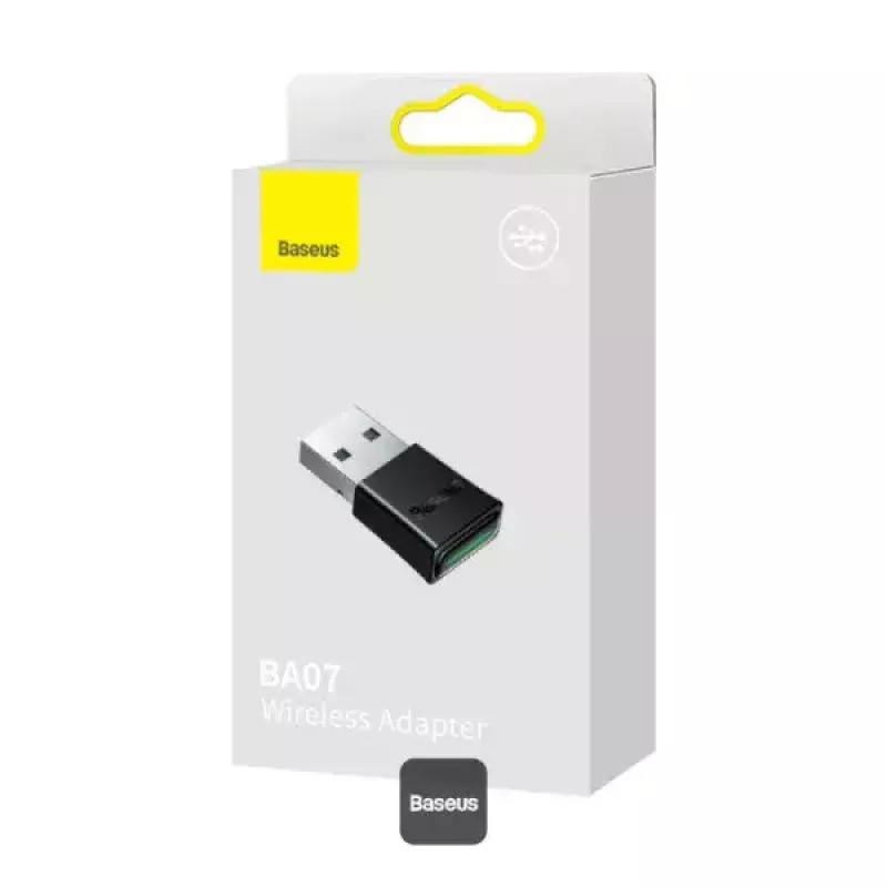 Adaptador Bluetooth mini Baseus BA07 para PC, USB 5.3 receptor dongle Bluetooth inalámbrico - negro