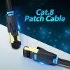 Cable de red Vention Cat.8 S/FTP 1 m negro RJ-45 con contactos bañados en oro