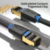 Cable de red Vention Cat.8 S/FTP 1 m negro RJ-45 con contactos bañados en oro