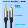 Cable de fibra óptica Vention 3 m TOSLINK macho a macho, gris, funda de nailon, contactos bañados en oro