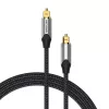 Cable de fibra óptica Vention 3 m TOSLINK macho a macho, gris, funda de nailon, contactos bañados en oro