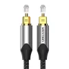 Cable de fibra óptica Vention 3 m TOSLINK macho a macho, gris, funda de nailon, contactos bañados en oro