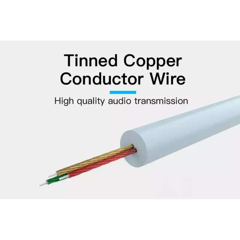 Cable de audio Vention 3,5 mm jack a 2× RCA macho, 3 m, negro, contactos bañados en oro