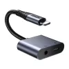 Adaptador de audio 2 en 1 Joyroom SY-L01 Lightning a 3,5 mm + Lightning, negro