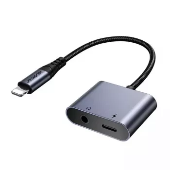 Adaptador de audio 2 en 1 Joyroom SY-L01 Lightning a 3,5 mm + Lightning, negro