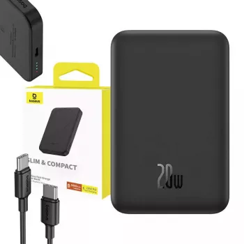 Batería externa mini magnética Baseus 5000mAh 20W (negra)