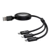 Cable USB 3 en 1 Baseus Free2Draw (USB-A a Micro USB + Lightning + USB-C), 100 W, 1,1 m, negro