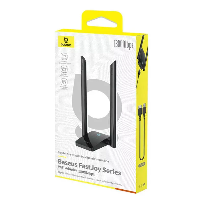 Adaptador WiFi Baseus FastJoy 1800 Mbit/s negro – adaptador de red USB de doble banda