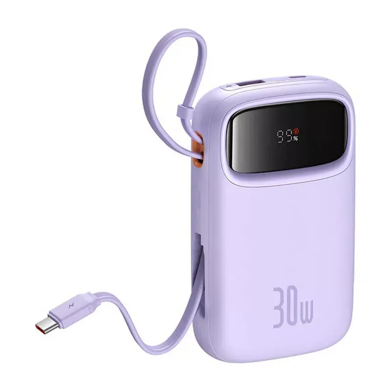 Cargador portátil Baseus QPow 2 10000mAh 30W 2xUSB-C batería portátil (morada)