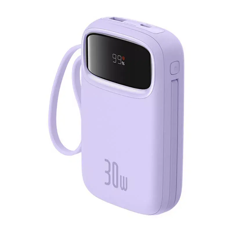 Cargador portátil Baseus QPow 2 10000mAh 30W 2xUSB-C batería portátil (morada)