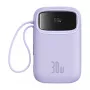 Cargador portátil Baseus QPow 2 10000mAh 30W 2xUSB-C batería portátil (morada)