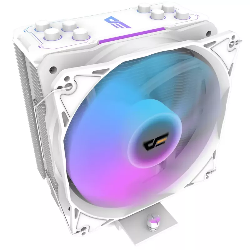 Ventilador de CPU Darkflash Z4 Pro Mist blanco — ventilador de 120 mm, rodamiento hidráulico, 200 W TDP, compatible con AM5/AM4/LGA1700/1200/115x