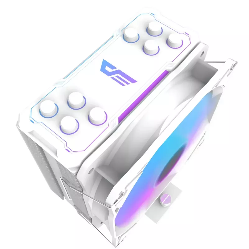 Ventilador de CPU Darkflash Z4 Pro Mist blanco — ventilador de 120 mm, rodamiento hidráulico, 200 W TDP, compatible con AM5/AM4/LGA1700/1200/115x