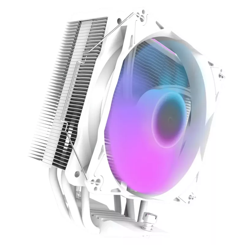 Ventilador de CPU Darkflash Z4 Pro Mist blanco — ventilador de 120 mm, rodamiento hidráulico, 200 W TDP, compatible con AM5/AM4/LGA1700/1200/115x