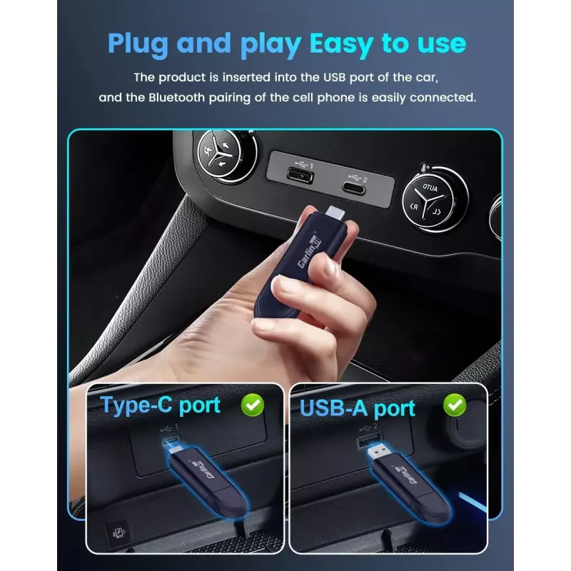 Carlinkit receptor multimedia para coche MINI PRO — negro, 81,3×21×10,5 mm