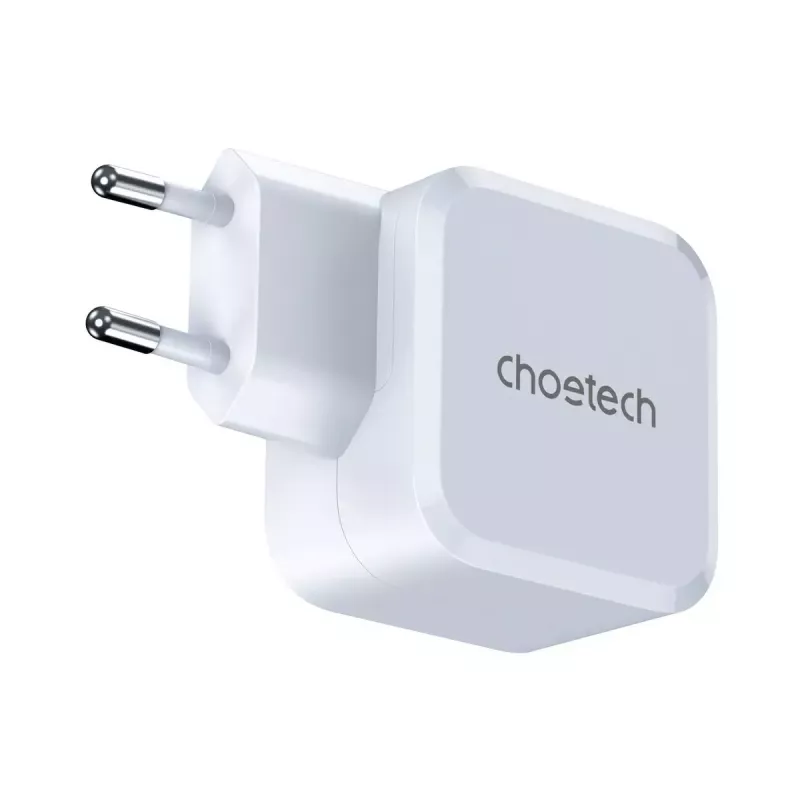 CHOETECH PD8007 cargador GaN USB-C de 45 W, PD3.0, QC3.0, PPS, EU, blanco