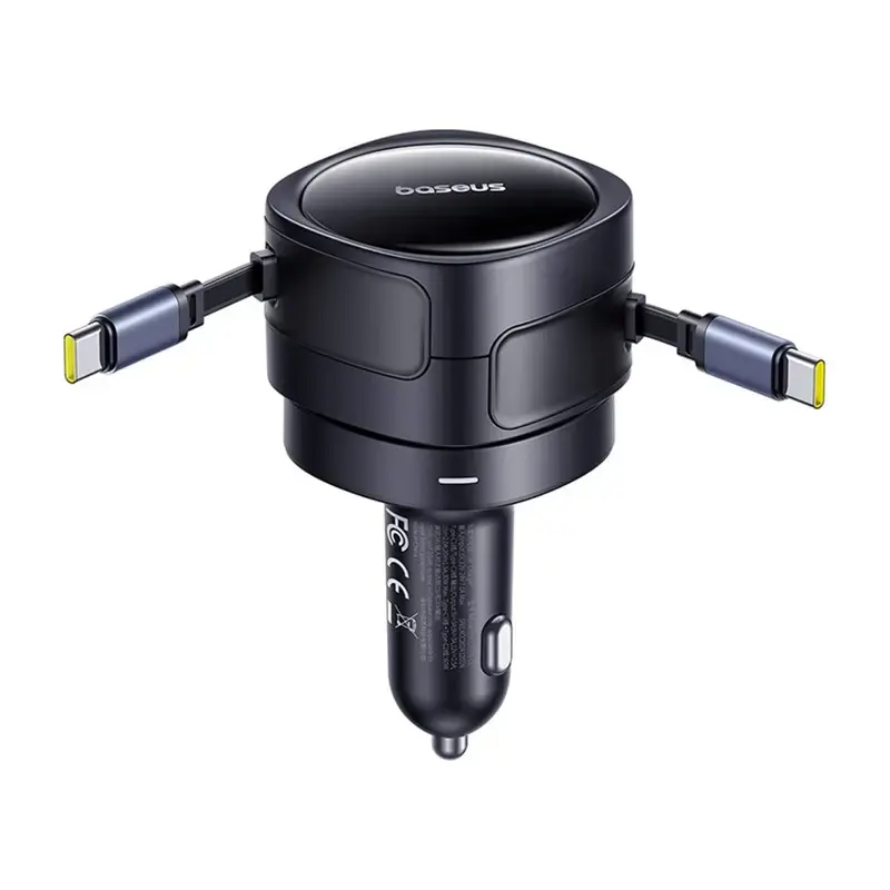 Cargador de coche Baseus Enjoyment Max 60W con cables USB-C integrados, salida de 60W