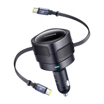 Cargador de coche Baseus Enjoyment Max 60W con cables USB-C integrados, salida de 60W