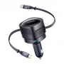 Cargador de coche Baseus Enjoyment Max 60W con cables USB-C integrados, salida de 60W