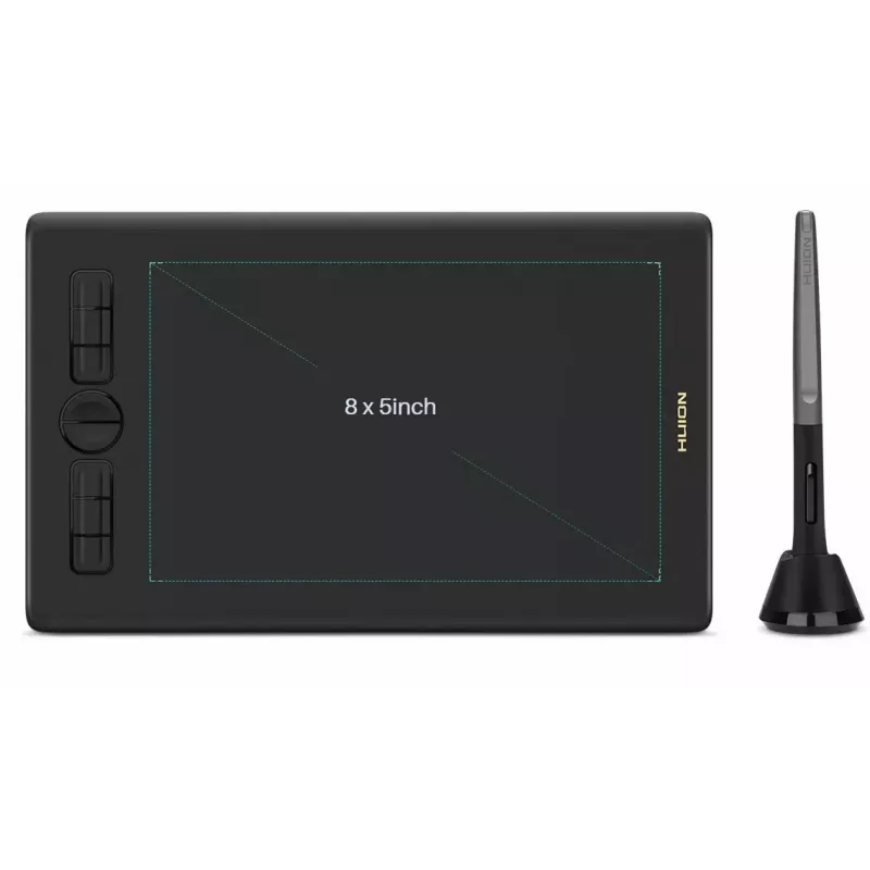 Huion Inspiroy H580X tableta gráfica, 8 x 5 pulgadas, 5080 LPI, 8192 niveles de presión, 8 teclas de acceso rápido, USB-C