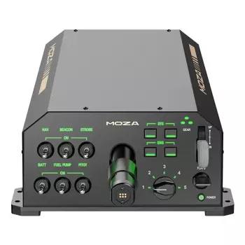 Flight Base MOZA AY210 Yoke Base – base de vuelo metálica, 243×403×216 mm, 110–220 V, potencia máxima 216 W
