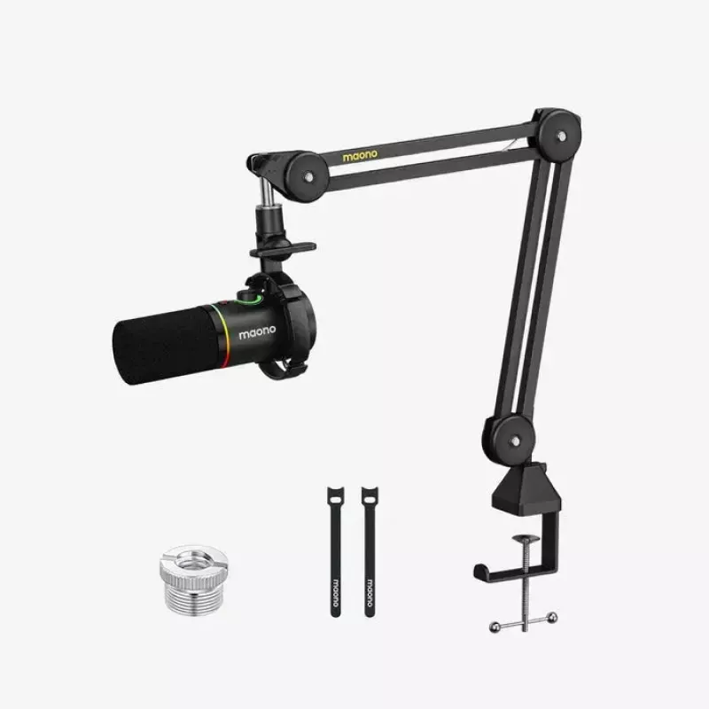 MAONO PD200X micrófono dinámico, iluminación RGB, metal, negro