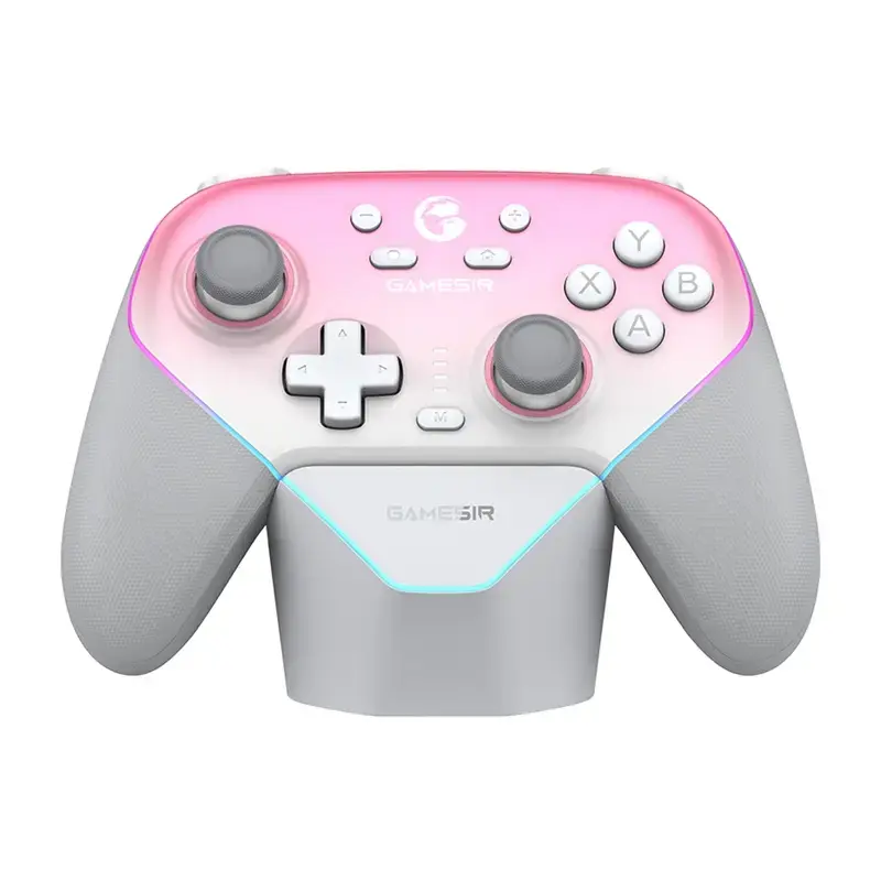 Mando inalámbrico GameSir SuperNova T4n Pro rosa — Bluetooth, diseño ergonómico de mano