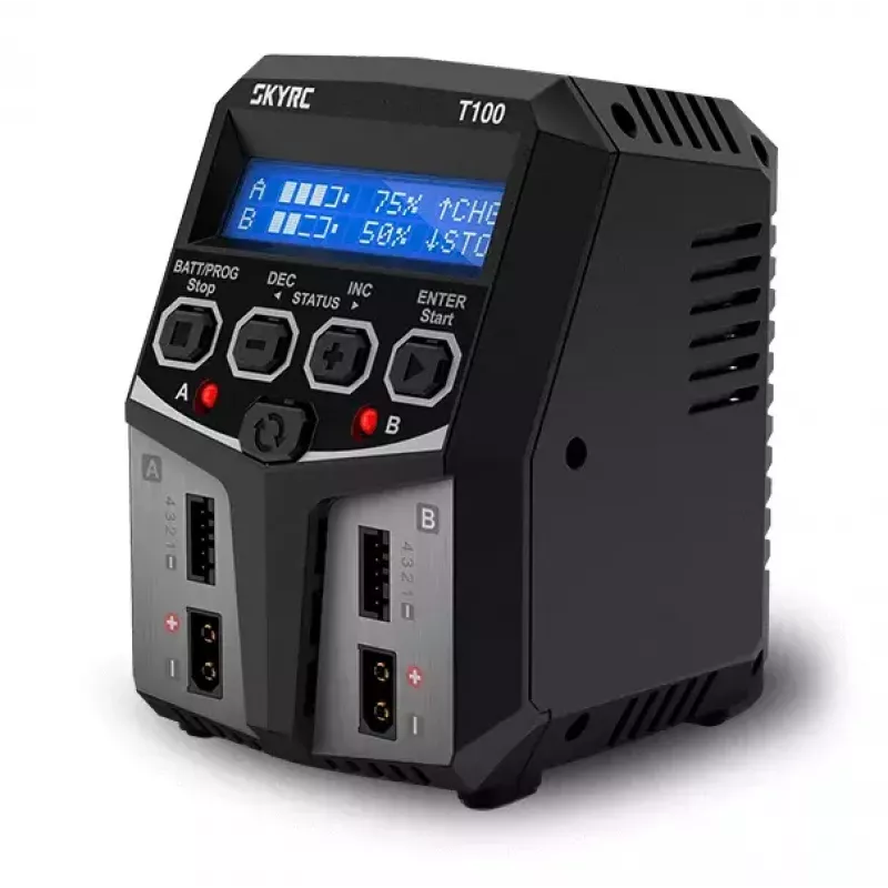 Cargador de baterías SkyRC T100 AC, corriente de carga 5A