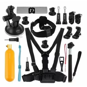 Set de accesorios Puluz PKT18 para cámaras de acción – kit de 20 piezas compatible con Osmo Action 5, Pro, Insta360 Ace Pro 2